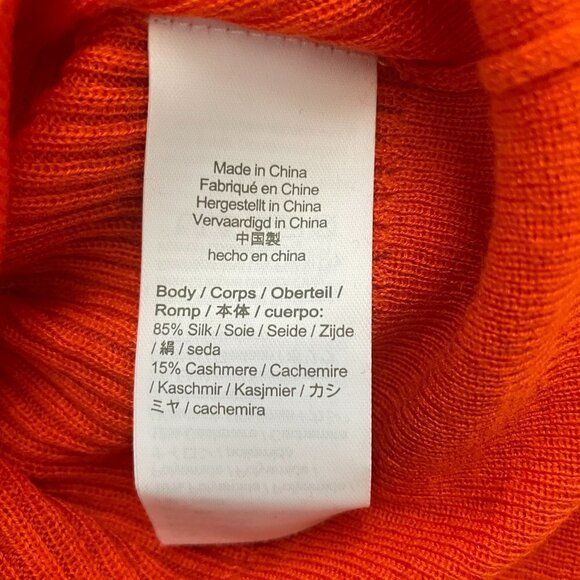 J.Crew Top Long Sleeve Blouse Ruffled neck Button up Very Soft Orange XS - Picture 9 of 9